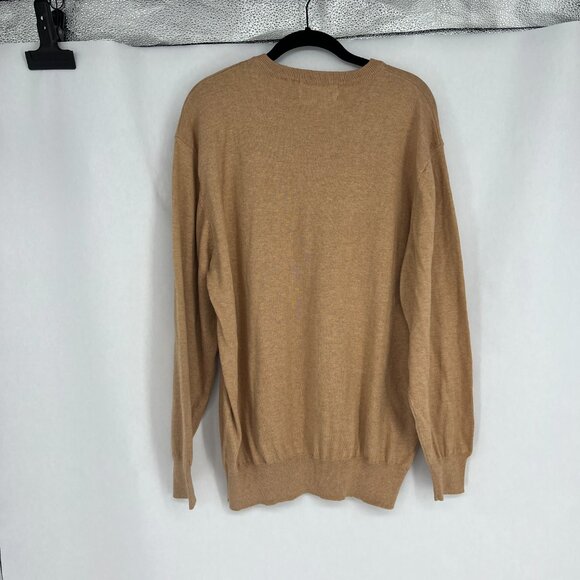Orvis Cashmere Blend Sweater Mens Large Beige Tan V Neck Neutral Lightweight - Picture 5 of 7